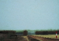 Bahnhof, 2004,  75 x 110, Acryl auf Leinen
